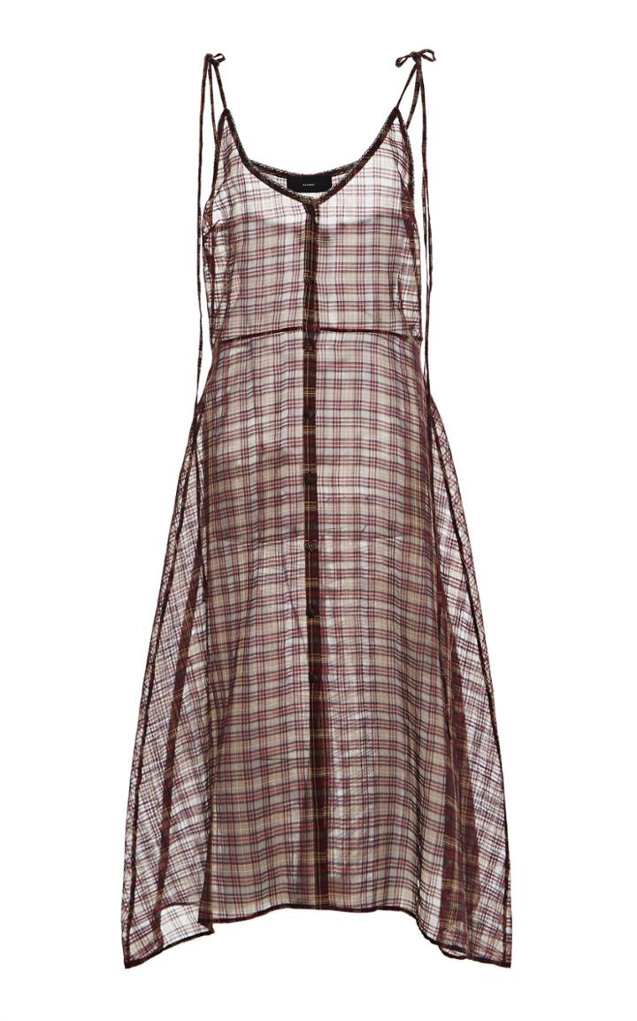 Moda Operandi Alanui Checked Cotton-silk Voile Midi Dress