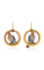 Mahnaz Collection Vintage 18k Gold And Enamel Earrings