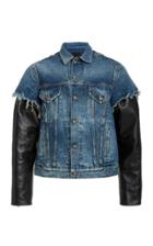 Moda Operandi R13 Sky Leather-inset Denim Trucker Jacket