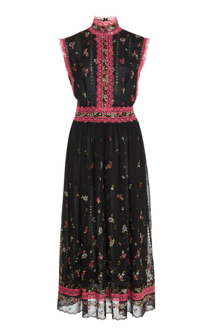 Costarellos Greek Embroidered Dress