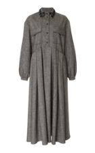 Rochas Oversized Dress With Embroidered Collar