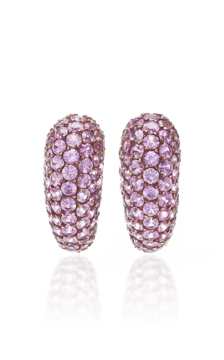Giovane 18k White Gold And Pink Sapphire Earrings