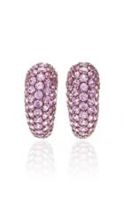 Giovane 18k White Gold And Pink Sapphire Earrings