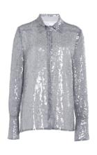 Moda Operandi Galvan Moonlight Sequined Button-down Shirt