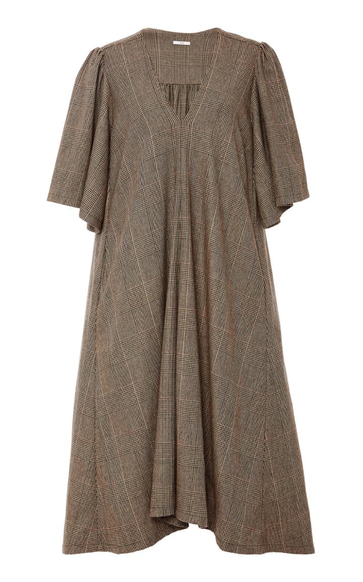 Co Glen Check Midi Dress