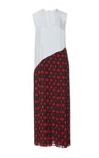 Jw Anderson Pleated Polka-dot Chiffon Maxi Dress