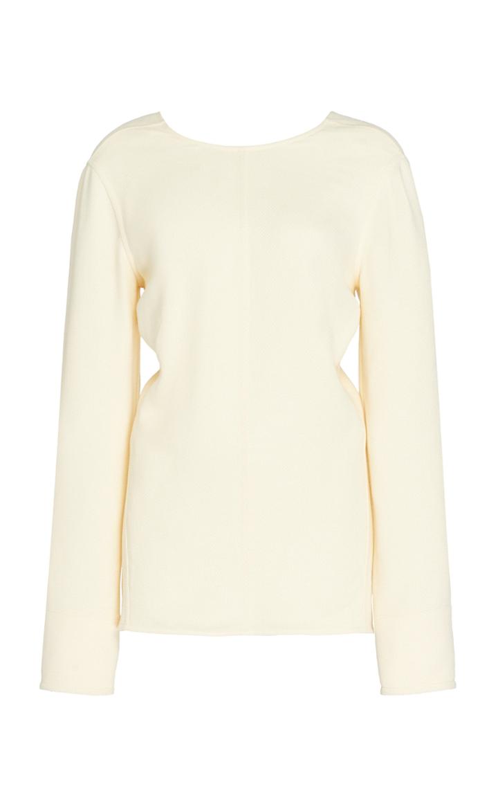 Victoria Beckham Open Back Long Sleeve Top