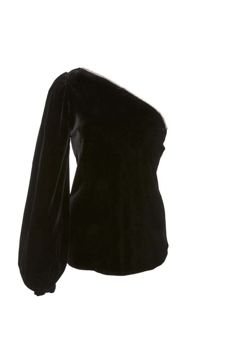 Markarian Exclusive Maria One-shoulder Velvet Top