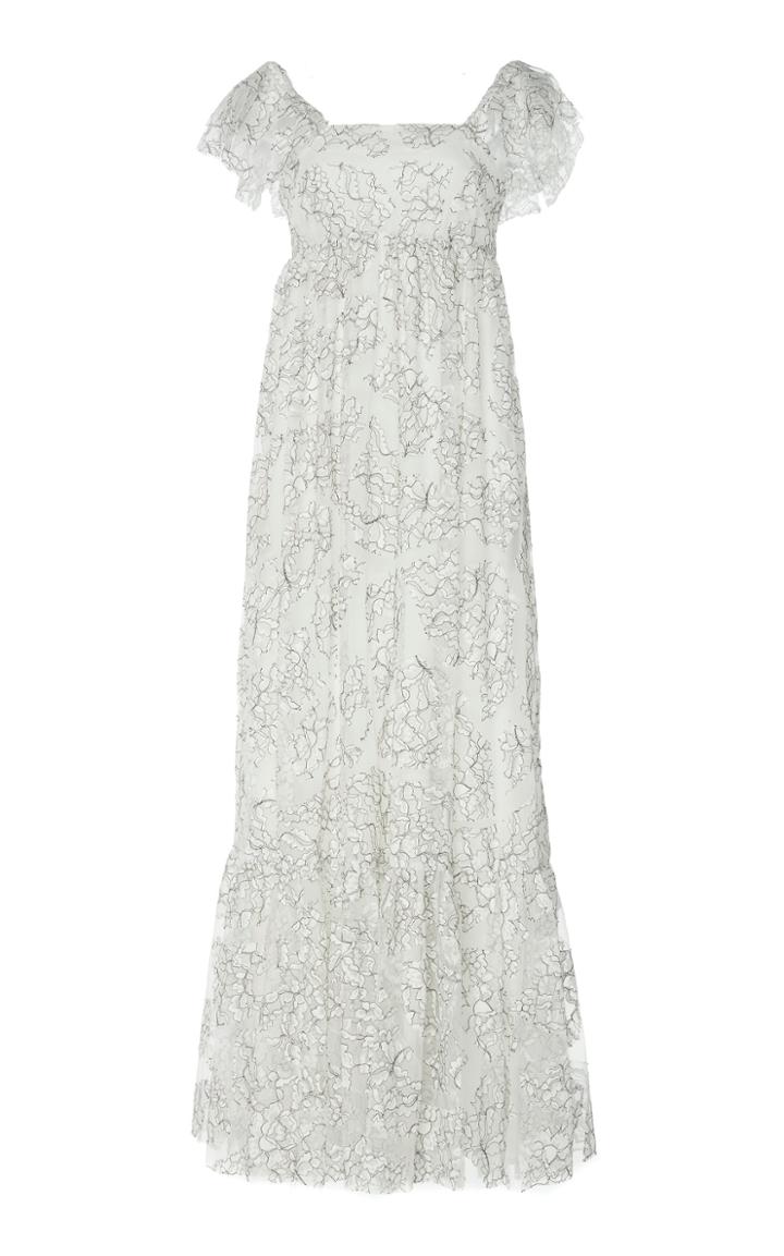 Huishan Zhang Daisy Floral Georgette Maxi Dress