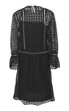 Alberta Ferretti Long Sleeve Knee Length Lace Dress