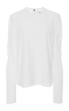 Tibi Ruched Sleeve Top