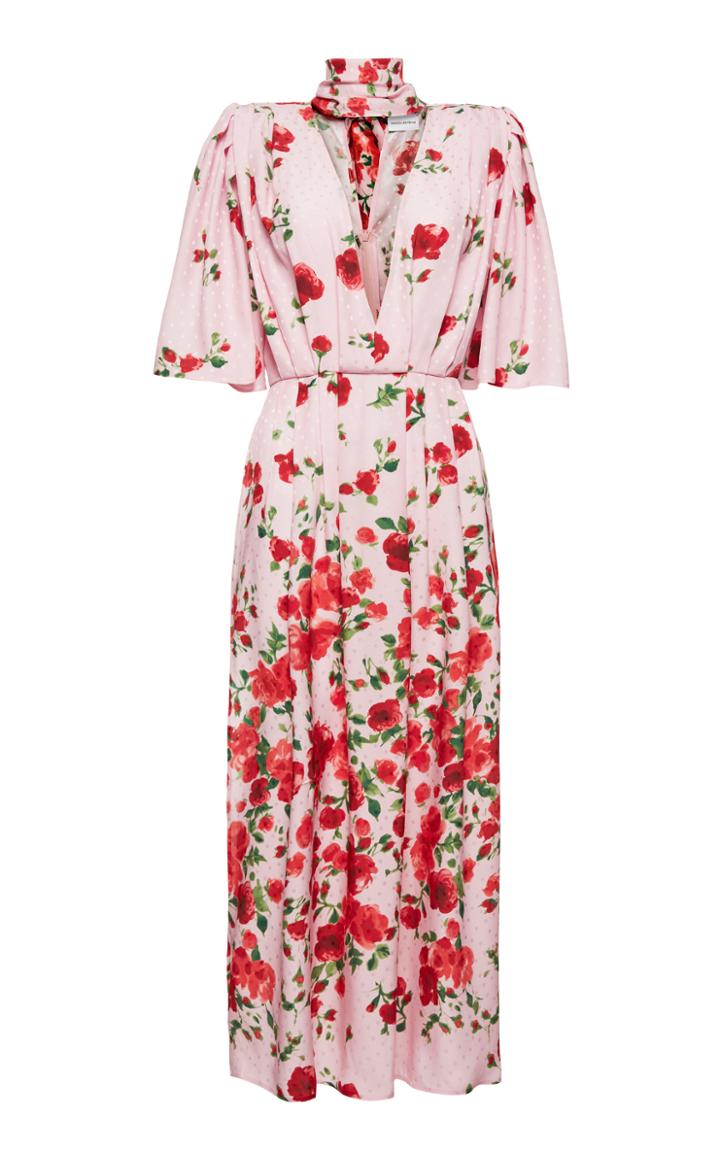 Moda Operandi Magda Butrym Tie-neck Floral Print Dress