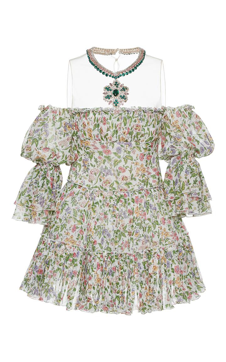 Giambattista Valli Off The Shoulder Floral Print Mini Dress