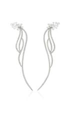 As29 Flow Four Line Earrings With Pear-shape White Sapphires