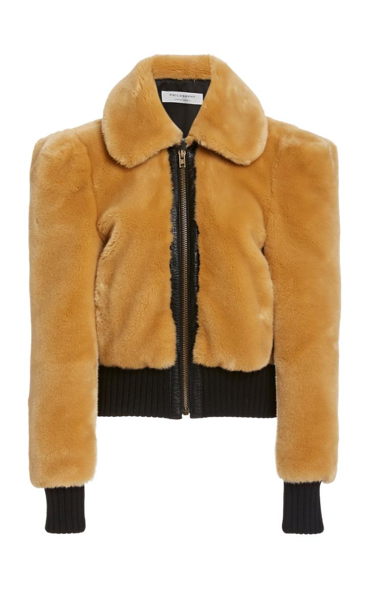 Moda Operandi Philosophy Di Lorenzo Serafini Faux Fur Cropped Jacket