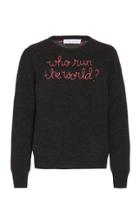 Moda Operandi Lingua Franca Who Run The World?' Cashmere Crew Sweater With Hot Pin