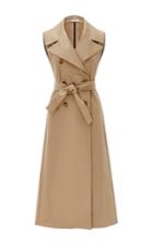 Tome Beige Sleeveless Cotton Sateen Trench