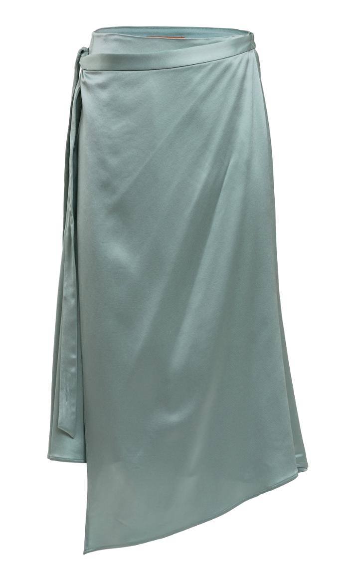 Maggie Marilyn Lady Danger Asymmetric Wrap-tie Crepe Midi Skirt