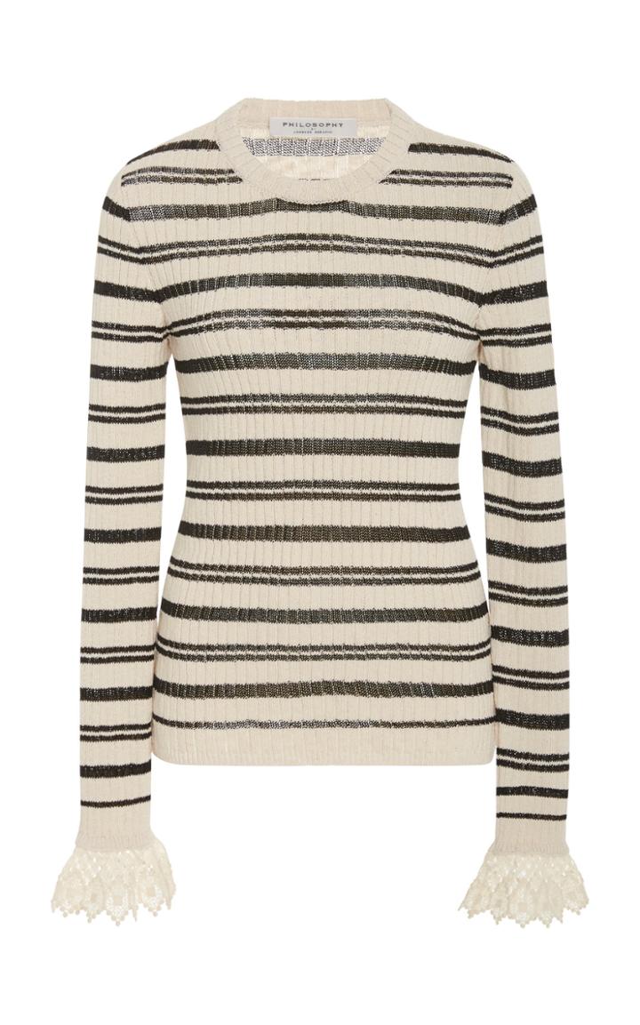 Philosophy Di Lorenzo Serafini Striped Cotton-blend Sweater