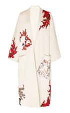 Oscar De La Renta Embroidered Silk Coat Size: Xs