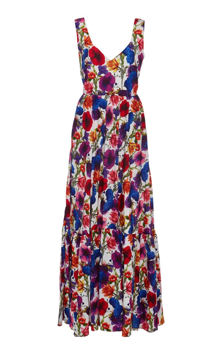 Borgo De Nor Matilde Floral-print Silk And Cotton Maxi Dress