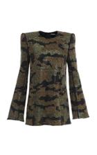Balmain Metallic Riveted Camo Blouse