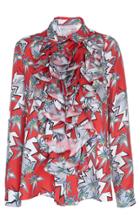 Dice Kayek Printed Ruffled Long Sleeve Shirt