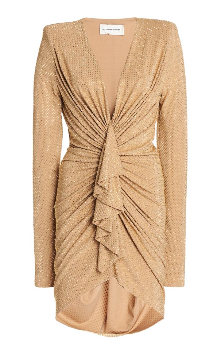 Moda Operandi Alexandre Vauthier Ruffled Studded Jersey Mini Dress