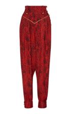 Alessandra Rich Silk Jacquard Leopard Harem Pant