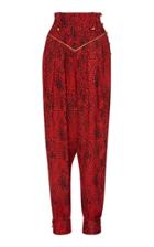 Alessandra Rich Silk Jacquard Leopard Harem Pant