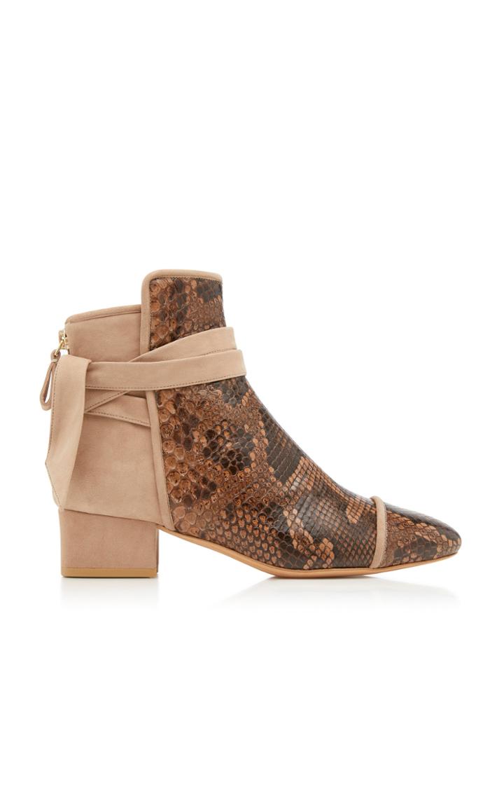 Alexandre Birman Cathrine Python And Suede Ankle Boots