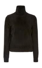 Brandon Maxwell High-neck Faux-suede Sweater
