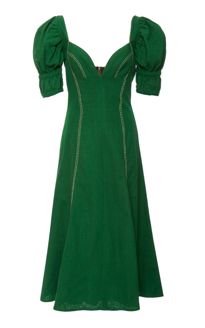 Andres Otalora Valdehoyos Linen Midi Dress