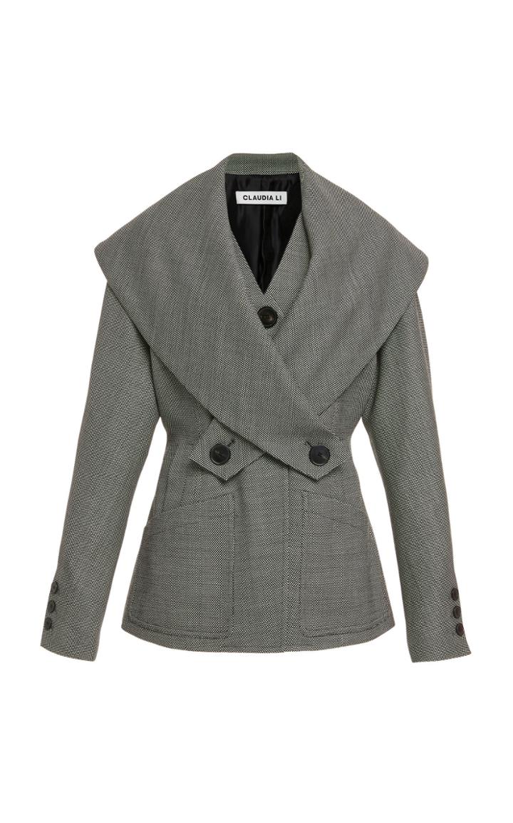 Claudia Li Crossed Shawl Collar Jacket