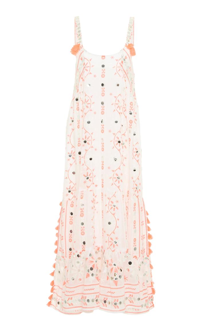 Moda Operandi Juliet Dunn Tassel Cotton Midi Dress Size: 1