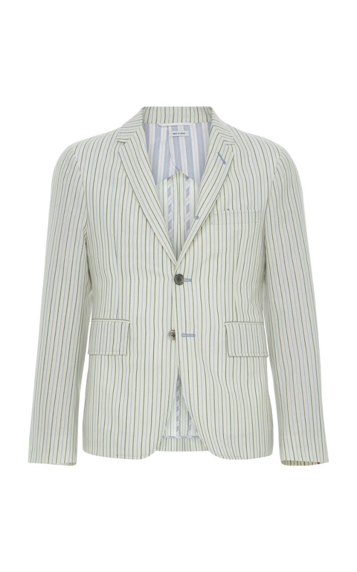 Thom Browne Unconstructed Striped Wool-blend Sport Coat