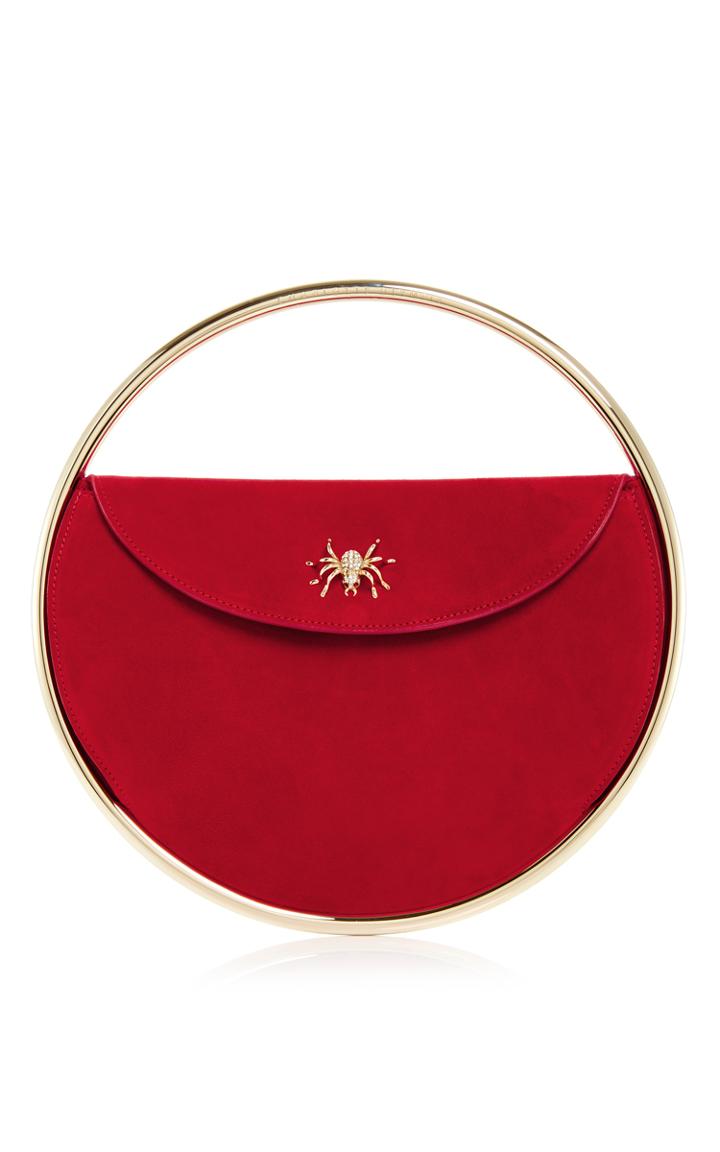 Charlotte Olympia Red Suede This Is Not A Bag Handbag