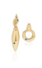 Rodarte Gold Modern Earrings With Swarovski Crystals