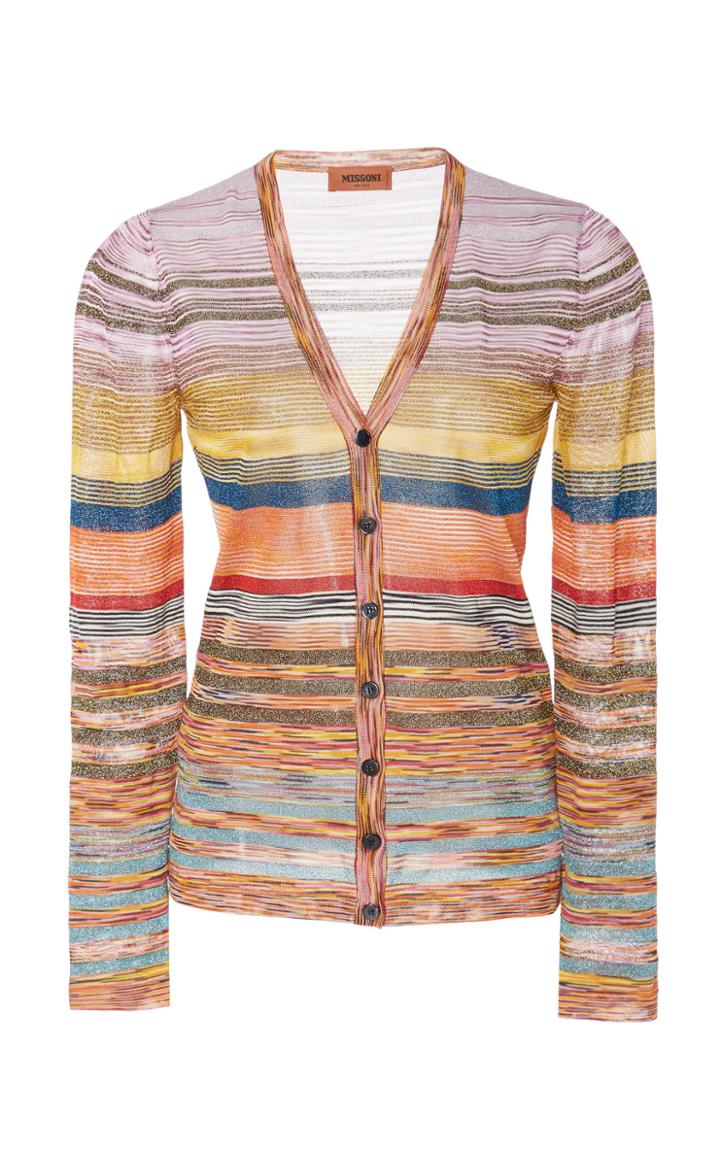Missoni Multi-color Striped Cotton Cardigan Size: 40