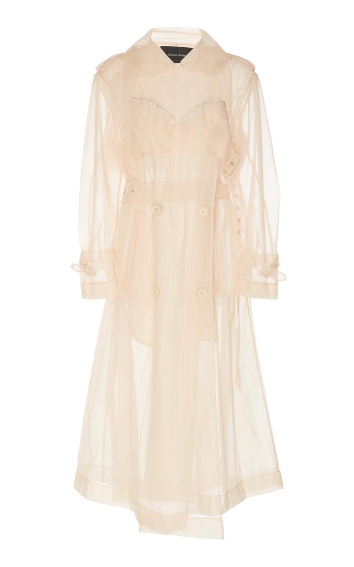 Simone Rocha Bead-embellished Tulle Trench Coat