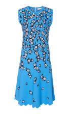 Carolina Herrera Tie-accented Bell Sleeve Rib Knit Dress