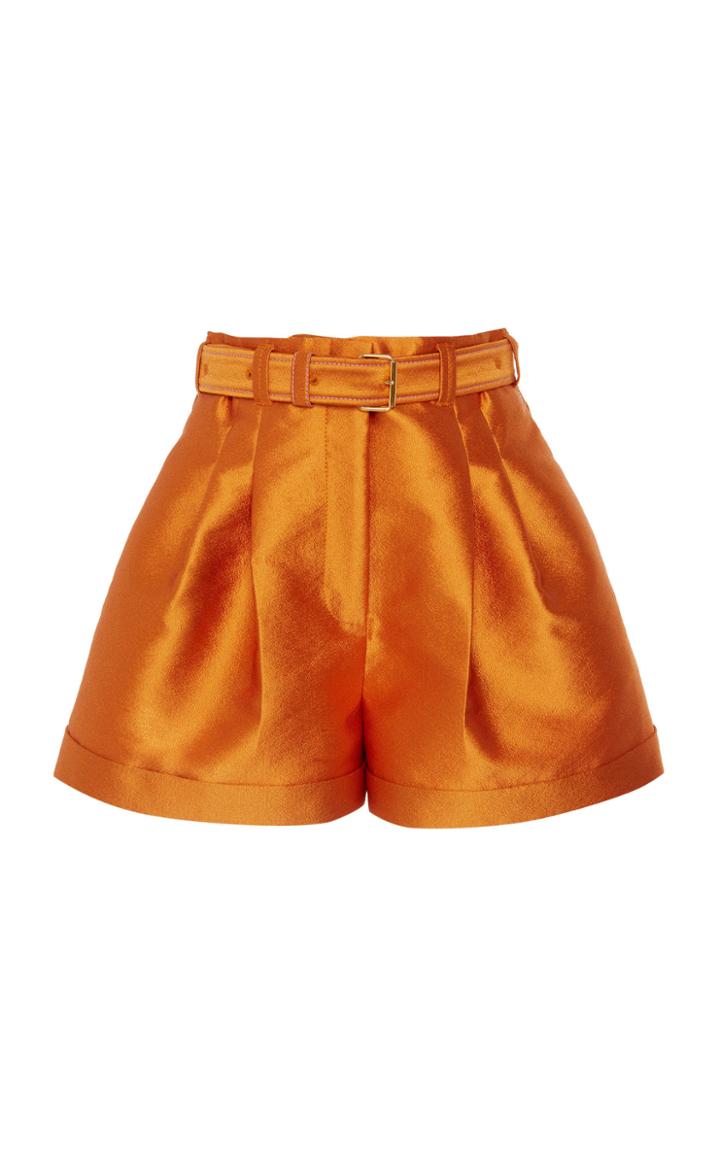 Moda Operandi Peter Pilotto High-rise Pleated Satin Shorts Size: 4