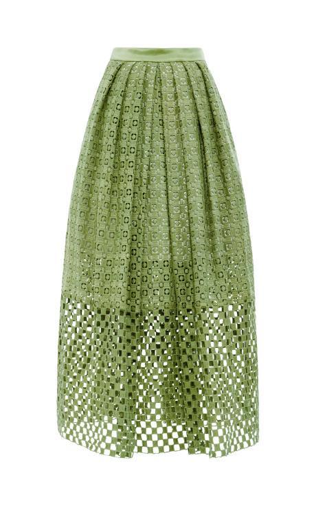 Tibi Sonoran Cotton-eyelet Skirt