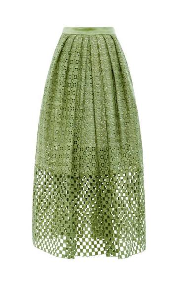 Tibi Sonoran Cotton-eyelet Skirt