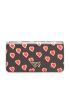 Prada Printed Leather Chain Wallet