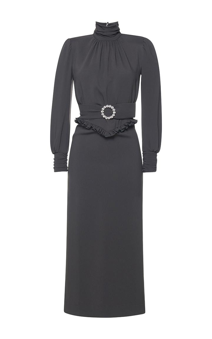 Alessandra Rich Cady High-neck Dress