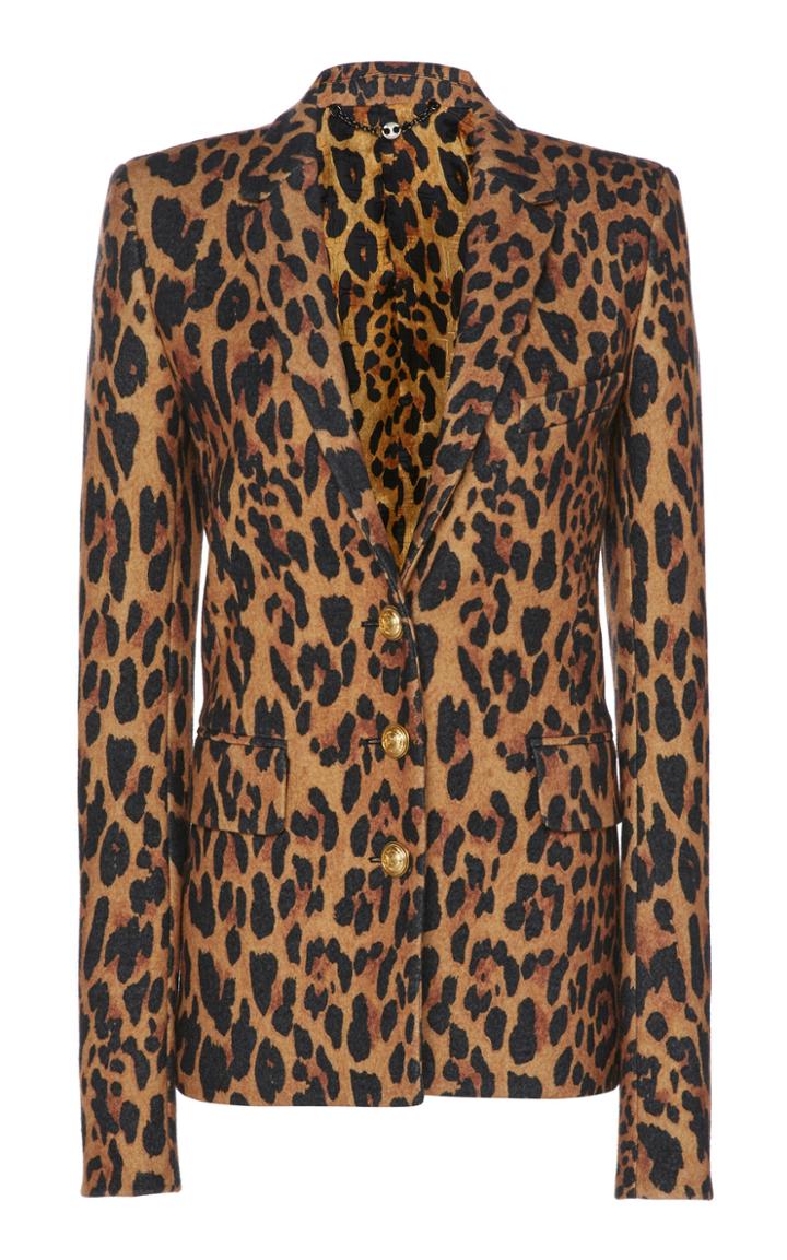 Paco Rabanne Leopard-print Wool Blazer