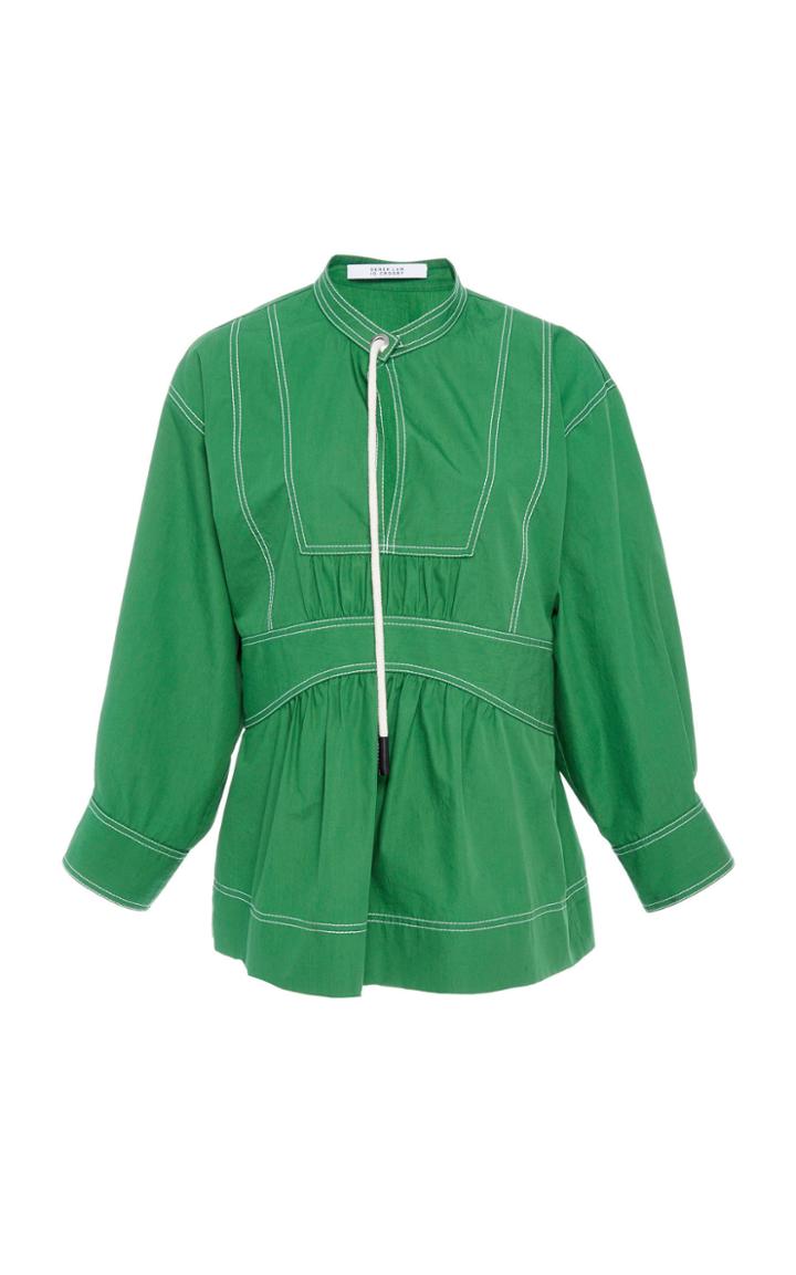 Derek Lam 10 Crosby Cotton Bell Sleeve Peplum Blouse