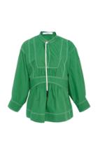 Derek Lam 10 Crosby Cotton Bell Sleeve Peplum Blouse