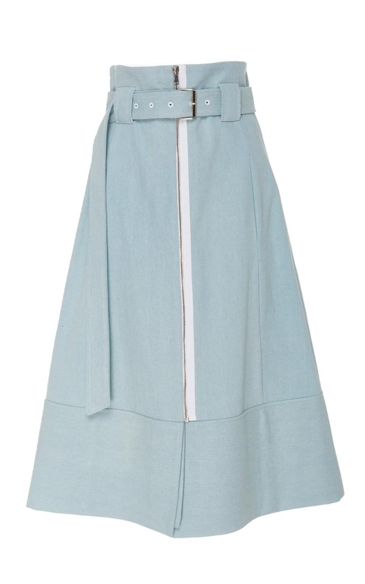 Summa A-line Zip Front Cotton Skirt
